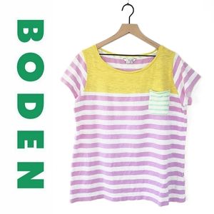 Boden | Purple & White Stripe Tee